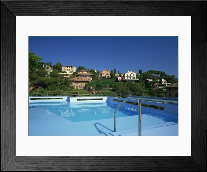 Framed Print : Rooftop pool, Santa Margherita Ligure, Portofino Peninsula, Liguria, Italy, Europe Framed Print : Rooftop pool, Santa Margherita Ligure, Portofino Peninsula, Liguria, Italy, Europe