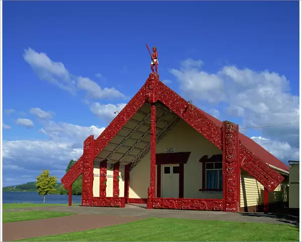 Marai, a Maori Meeting House at Rotorua, North Island, New Zealand, Pacific