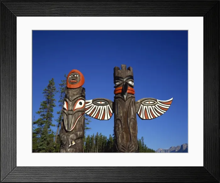 Framed Print : Totem poles, Jasper National Park, near Jasper, Alberta, Canada, North America Framed Print : Totem poles, Jasper National Park, near Jasper, Alberta, Canada, North America