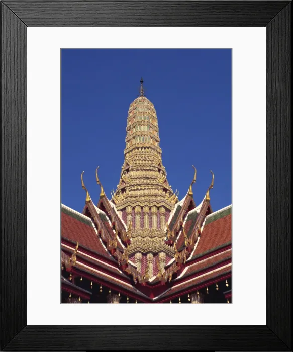 Framed Print : Close-up of the roof and spire on the Grand Palace in Bangkok, Thailand Framed Print : Close-up of the roof and spire on the Grand Palace in Bangkok, Thailand