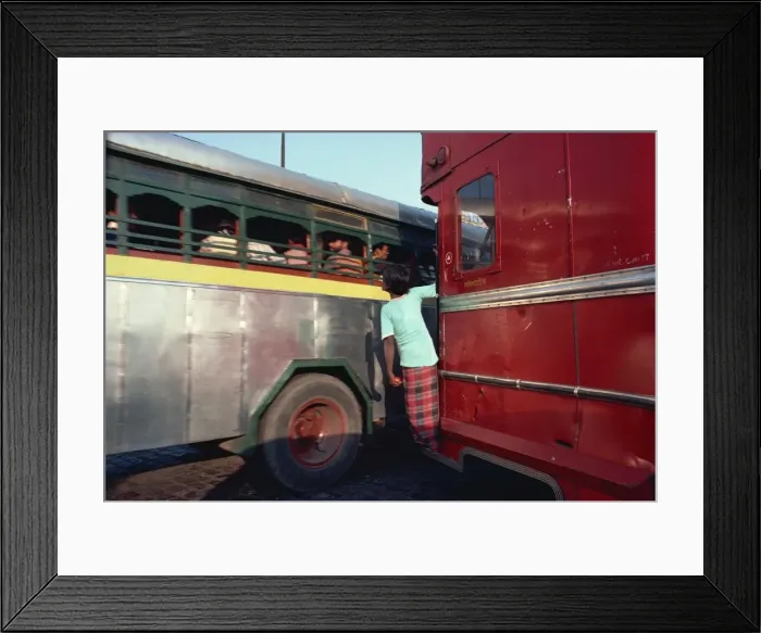 Framed Print : Detail of buses, Calcutta, West Bengal state, India, Asia Framed Print : Detail of buses, Calcutta, West Bengal state, India, Asia