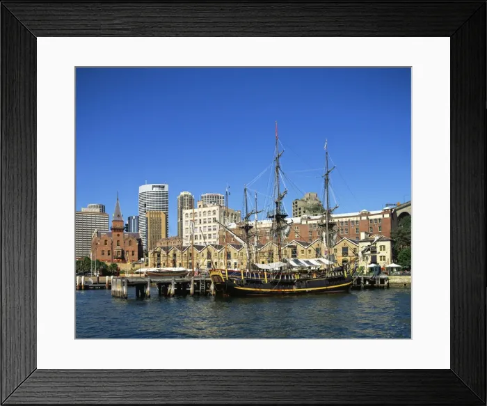 Framed Print : The Bounty moored at the Rocks, Sydney Harbour, Sydney, New South Wales Framed Print : The Bounty moored at the Rocks, Sydney Harbour, Sydney, New South Wales