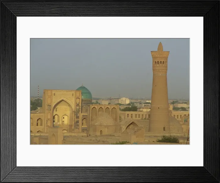 Framed Print : View of Kalyan Tower from water tower, Bukhara, Uzbekistan, Central Asia, Asia Framed Print : View of Kalyan Tower from water tower, Bukhara, Uzbekistan, Central Asia, Asia