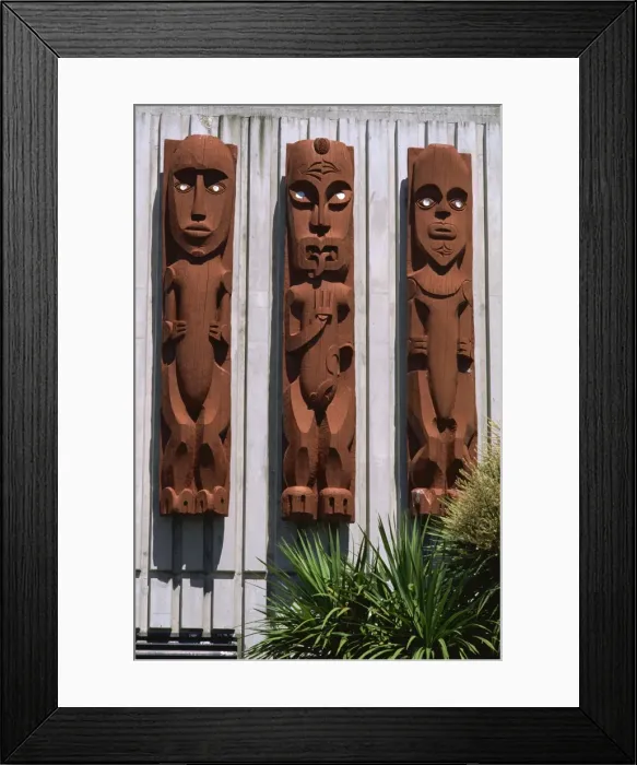 Framed Print : Maori carvings, Main Square, Palmerston North, North Island, New Zealand, Pacific Framed Print : Maori carvings, Main Square, Palmerston North, North Island, New Zealand, Pacific