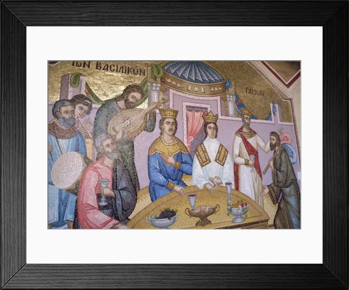 Framed Print : Frescoes in cloisters, Kykkos Monastery, Cyprus, Europe Framed Print : Frescoes in cloisters, Kykkos Monastery, Cyprus, Europe