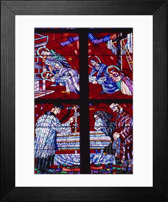 Framed Print : Modern stained glass, St. Vitus cathedral, Prague, Czech Republic, Europe Framed Print : Modern stained glass, St. Vitus cathedral, Prague, Czech Republic, Europe