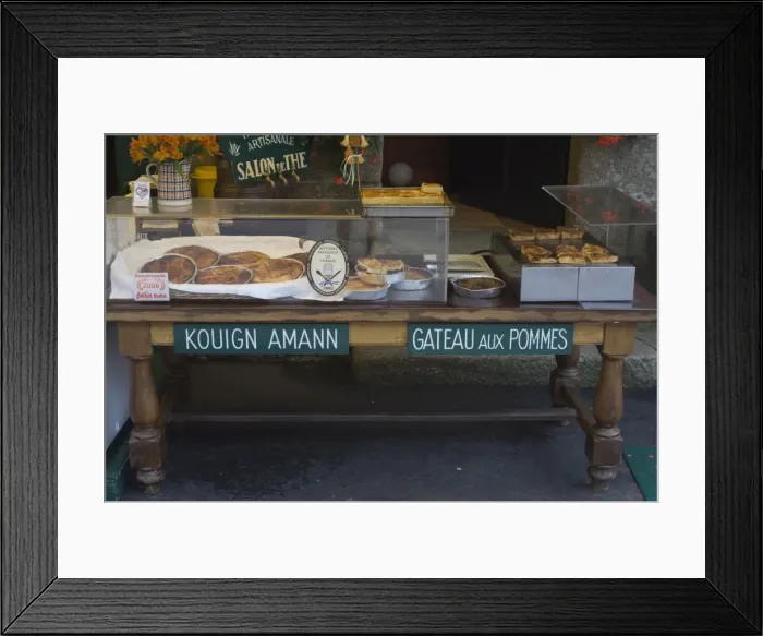 Framed Print : Patisserie in the old Walled Town of Concarneau with signs in Breton and French languages Framed Print : Patisserie in the old Walled Town of Concarneau with signs in Breton and French languages