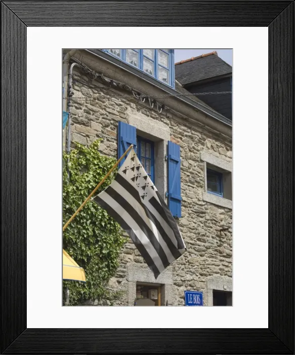 Framed Print : Breton flag in the old walled town of Concarneau, Southern Finistere, Brittany Framed Print : Breton flag in the old walled town of Concarneau, Southern Finistere, Brittany