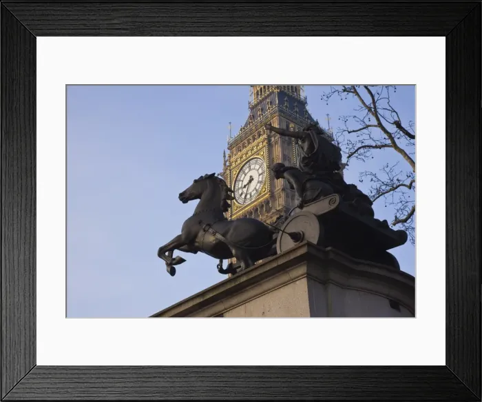 Framed Print : Big Ben seen through the statue of Boudica (Boadicea), Westminster, London Framed Print : Big Ben seen through the statue of Boudica (Boadicea), Westminster, London