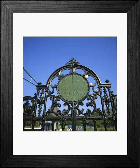 Framed Print : Seal of Boston, founded in 1630, Public Garden by Boston Common, Boston Framed Print : Seal of Boston, founded in 1630, Public Garden by Boston Common, Boston