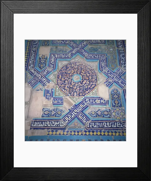 Framed Print : Glazed tiles, Shah-Zinda mausoleums, Samarkand, Uzbekistan, Central Asia, Asia