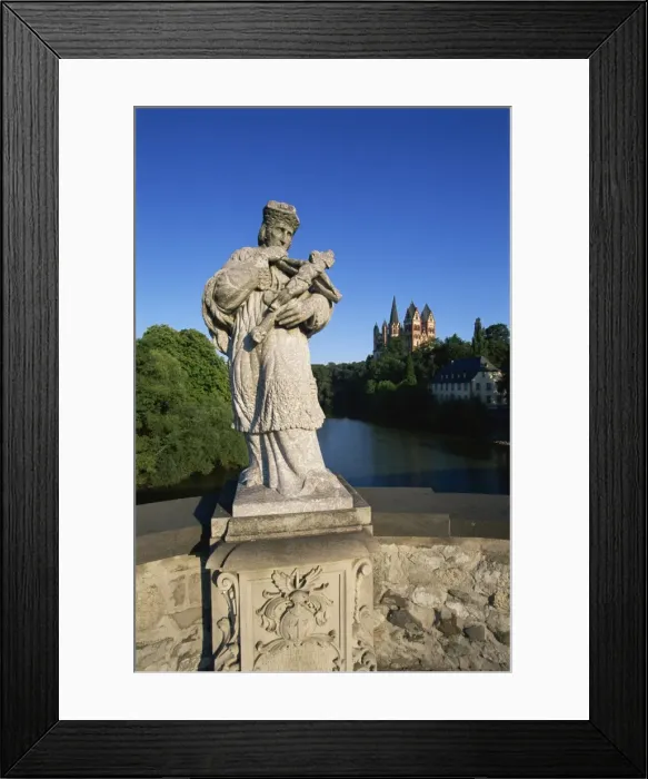 Framed Print : Old Lahnbridge and Cathedral, Limburg, Hesse, Germany, Europe