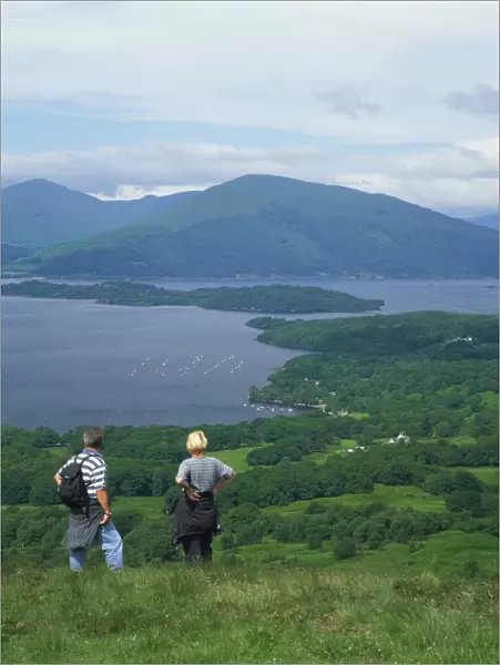 View from Conic Hill of Loch Lomond, Stirling, Central, Scotland, United Kingdom, Europe