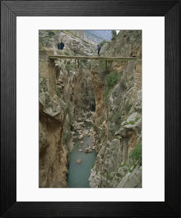 Framed Print : El Chorro Gorge and old cement bridge, Malaga Province, Andalucia, Spain, Europe Framed Print : El Chorro Gorge and old cement bridge, Malaga Province, Andalucia, Spain, Europe