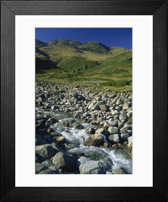 Framed Print : Oxendale Beck below Crinkle Crags, Lake District National Park, Cumbria Framed Print : Oxendale Beck below Crinkle Crags, Lake District National Park, Cumbria