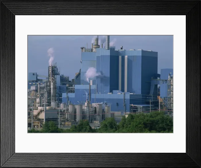 Framed Print : Pulp mill and paper processing plant, North Charleston area, South Carolina Framed Print : Pulp mill and paper processing plant, North Charleston area, South Carolina