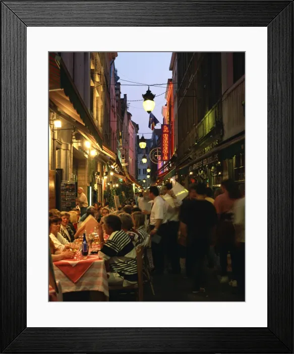 Framed Print : Outdoor restaurants, Brussels, Belgium, Europe Framed Print : Outdoor restaurants, Brussels, Belgium, Europe