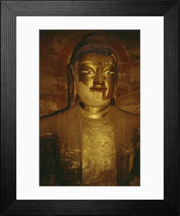 Framed Print : Head of large Buddha statue in Cave No. 5, Northern Wei dynasty, dating from circa 470AD Framed Print : Head of large Buddha statue in Cave No. 5, Northern Wei dynasty, dating from circa 470AD