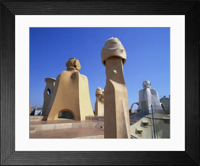 Framed Print : Roof and chimneys of the Casa Mila, a Gaudi house, UNESCO World Heritage Site Framed Print : Roof and chimneys of the Casa Mila, a Gaudi house, UNESCO World Heritage Site
