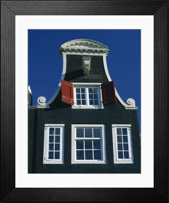Framed Print : Gable end of a typical house in Amsterdam, Holland, Europe Framed Print : Gable end of a typical house in Amsterdam, Holland, Europe