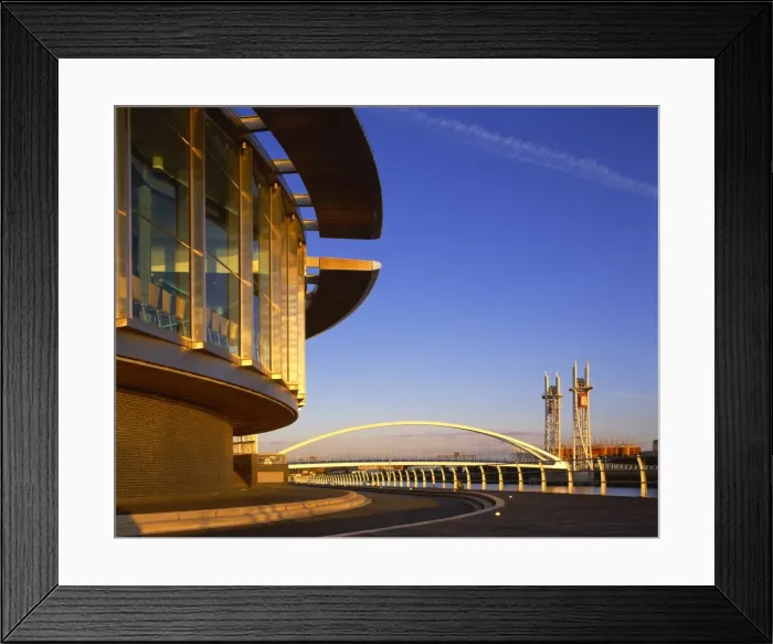 Framed Print : Salford Quays and Bridge, Manchester, England, United Kingdom, Europe Framed Print : Salford Quays and Bridge, Manchester, England, United Kingdom, Europe