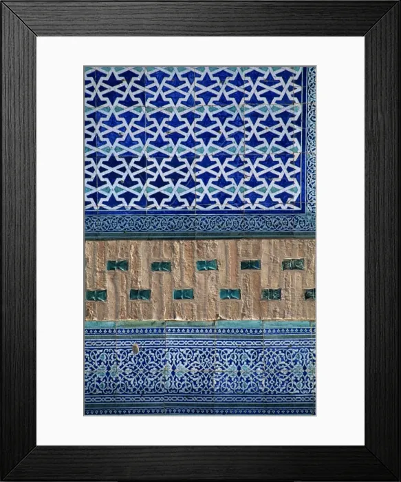 Framed Print : Ceramic detail, the harem, Tash Khauli palace, Khiva, Uzbekistan, Central Asia, Asia