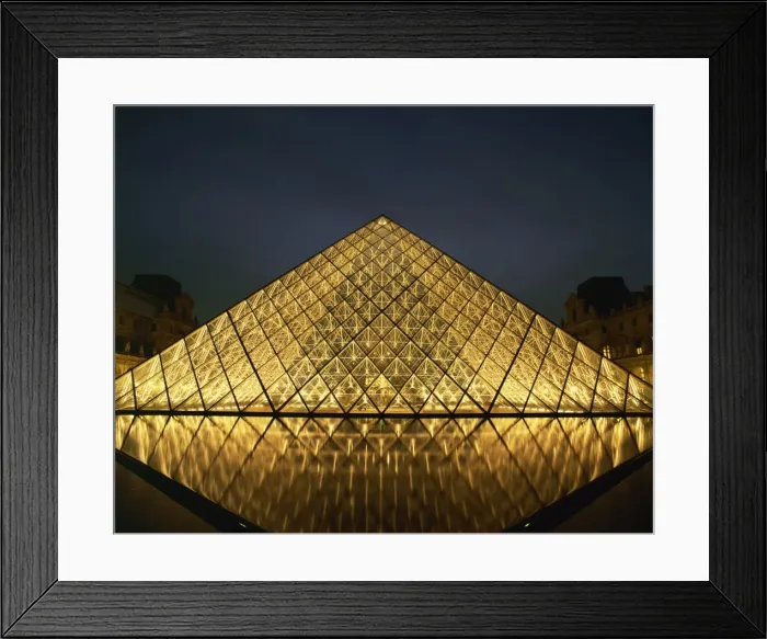 Framed Print : The Pyramide du Louvre illuminated at dusk, Musee du Lourve, Paris, France, Europe Framed Print : The Pyramide du Louvre illuminated at dusk, Musee du Lourve, Paris, France, Europe