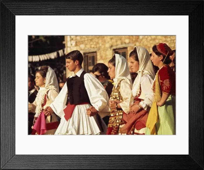 Framed Print : Arachora dancers near Delphi, Greece, Europe Framed Print : Arachora dancers near Delphi, Greece, Europe