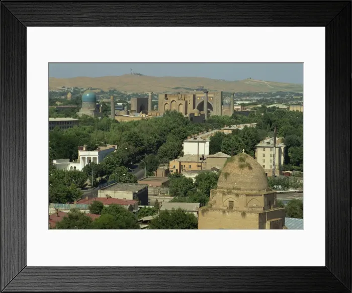 Framed Print : View over city from Hotel Samarkand, Samarkand, Uzbekistan, Central Asia, Asia Framed Print : View over city from Hotel Samarkand, Samarkand, Uzbekistan, Central Asia, Asia