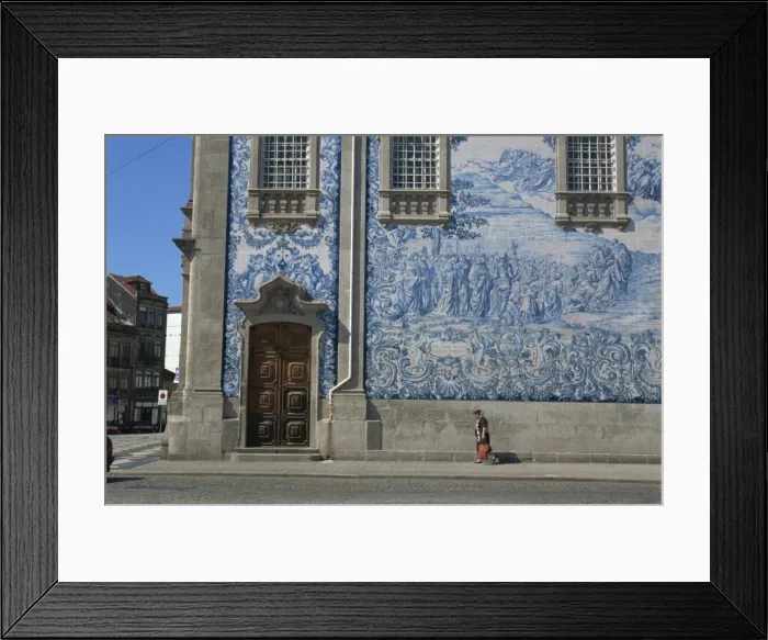 Framed Print : Azulejo panel on Carmo church, Oporto, Portugal, Europe