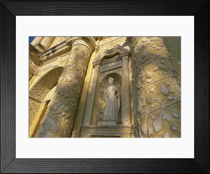 Framed Print : Detail on facade of Church of La Merced, Antigua, UNESCO World Heritage Site Framed Print : Detail on facade of Church of La Merced, Antigua, UNESCO World Heritage Site