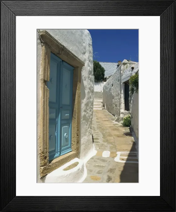 Framed Print : Narrow street in Hora, Patmos, Dodecanese Islands, Greek Islands, Greece, Europe Framed Print : Narrow street in Hora, Patmos, Dodecanese Islands, Greek Islands, Greece, Europe