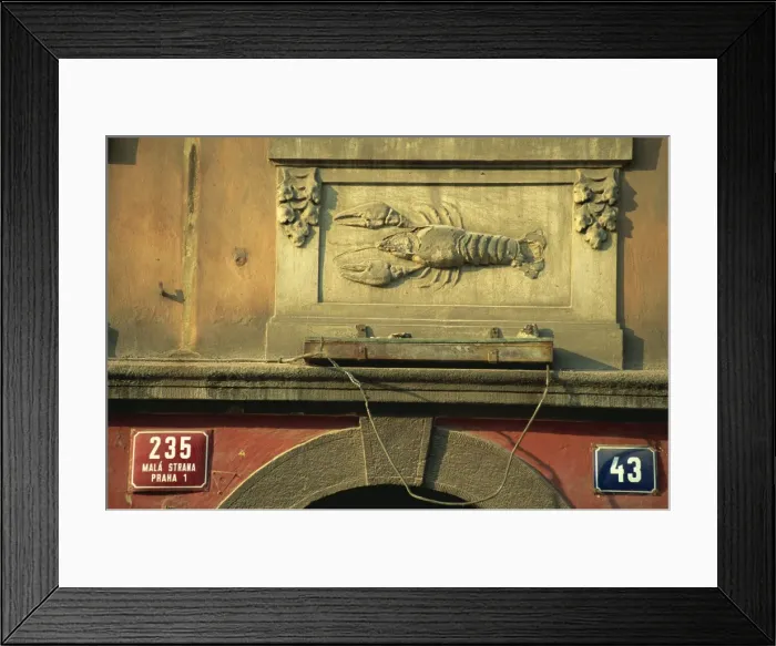 Framed Print : Lobster house sign, Nerudova, Mala Strana, Prague, Czech Republic, Europe Framed Print : Lobster house sign, Nerudova, Mala Strana, Prague, Czech Republic, Europe