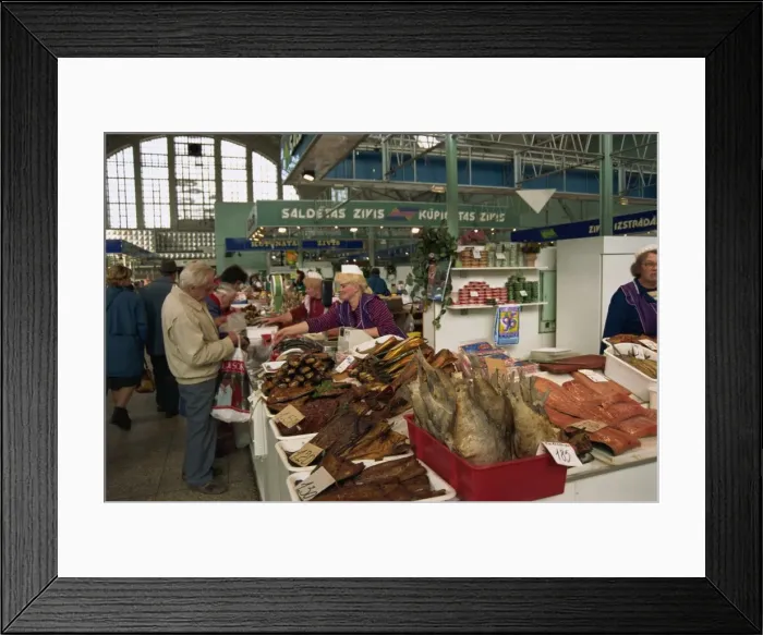 Framed Print : Fish market, Riga, Latvia, Baltic States, Europe Framed Print : Fish market, Riga, Latvia, Baltic States, Europe