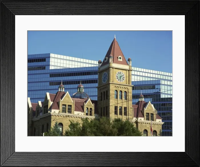 Framed Print : Old and new City Halls, Calgary, Alberta, Canada, North America Framed Print : Old and new City Halls, Calgary, Alberta, Canada, North America