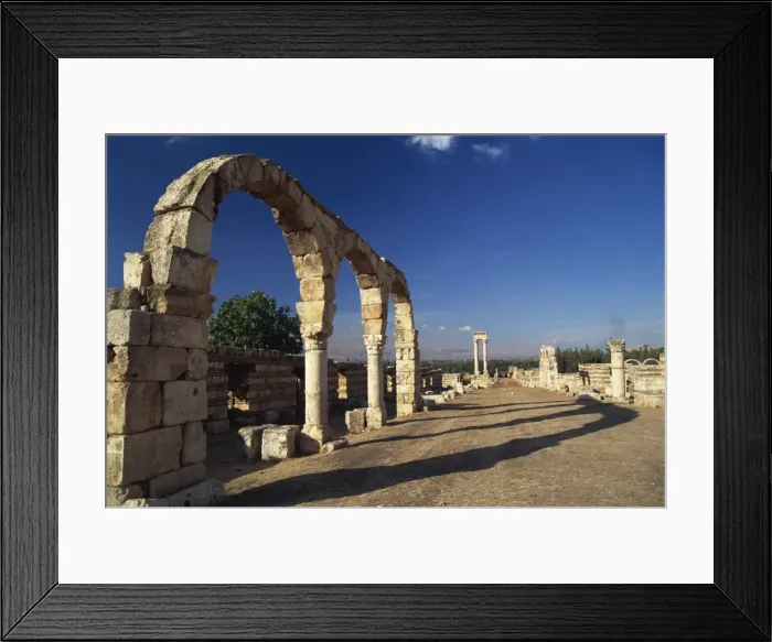 Framed Print : Main street with arcades and tetrastyle, Umayyad Anjar, UNESCO World Heritage Site Framed Print : Main street with arcades and tetrastyle, Umayyad Anjar, UNESCO World Heritage Site