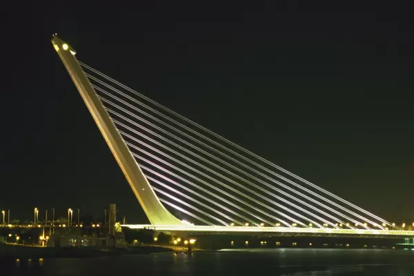 Alamillo Bridge, built for Expo 92, Seville, Andalucia, Spain, Europe