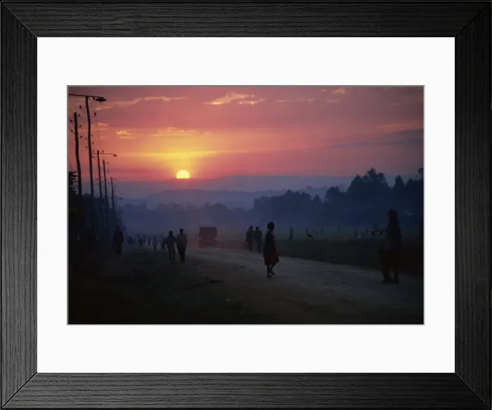 Framed Print : Sunset over village street, Mizanteferi, Ethiopia, Africa Framed Print : Sunset over village street, Mizanteferi, Ethiopia, Africa