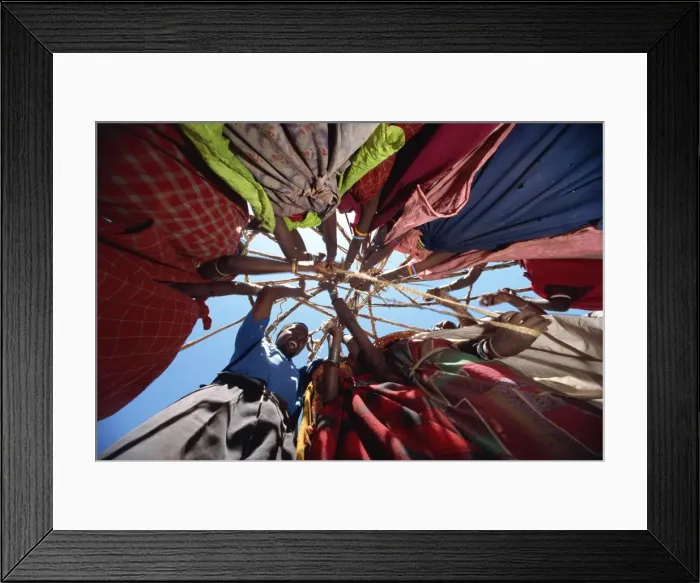Framed Print : Samburu women setting up camp, Loodua, Kenya, East Africa, Africa Framed Print : Samburu women setting up camp, Loodua, Kenya, East Africa, Africa