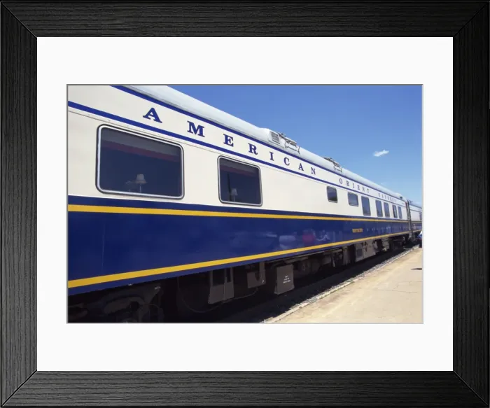 Framed Print : The American Orient Express train, travelling in the Southwest U. S. United States of America