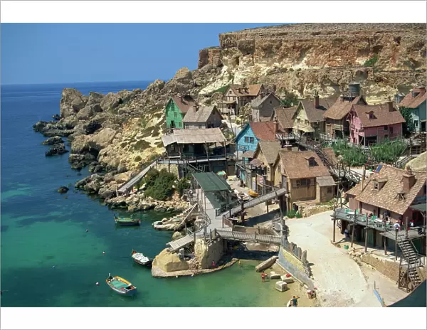 Popeye village, Anchor Bay, Malta, Mediterranean, Europe