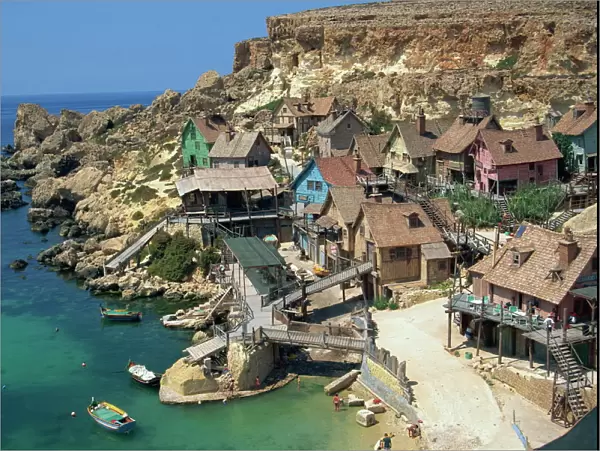 Popeye village, Anchor Bay, Malta, Mediterranean, Europe