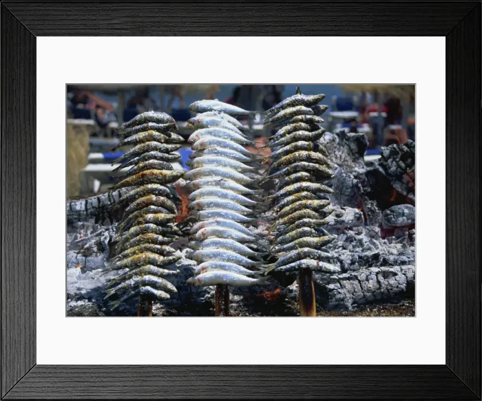 Framed Print : Charcoal grilled sardines, Costa del Sol, Andalucia, Spain, Europe Framed Print : Charcoal grilled sardines, Costa del Sol, Andalucia, Spain, Europe