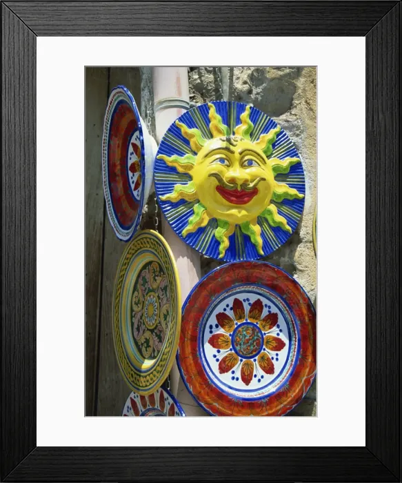 Framed Print : Pottery souvenirs, Sicily, Italy, Europe Framed Print : Pottery souvenirs, Sicily, Italy, Europe