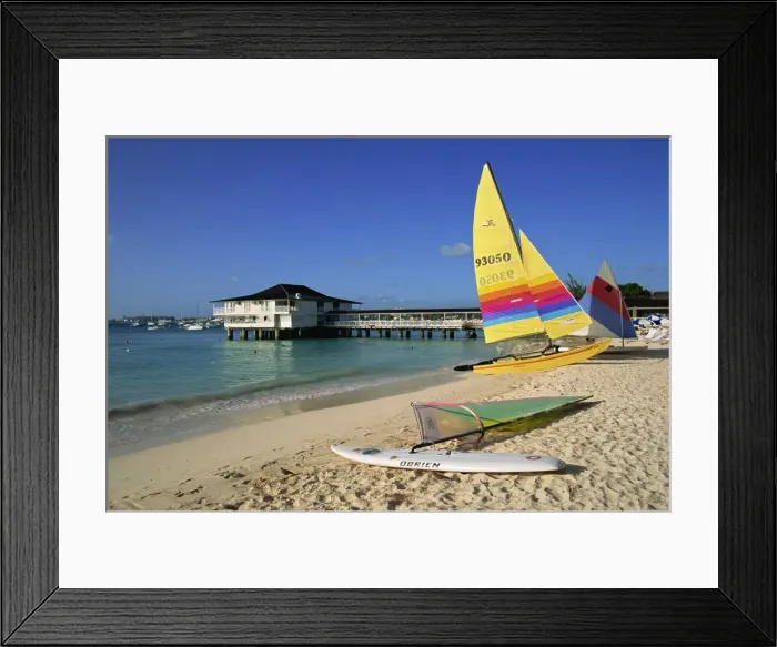 Framed Print : Yellow boat, Pebble Beach, Barbados, West Indies, Caribbean, Central America Framed Print : Yellow boat, Pebble Beach, Barbados, West Indies, Caribbean, Central America