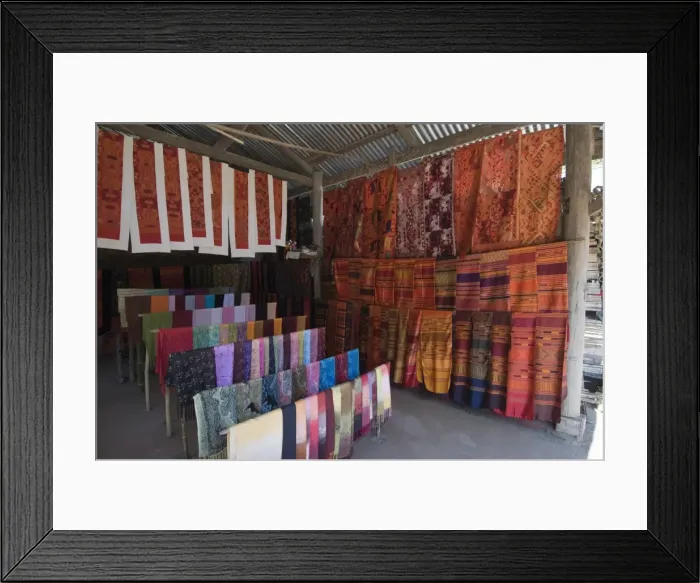 Framed Print : Silks for sale in village shop near Luang Prabang, Laos, Indochina, Southeast Asia, Asia Framed Print : Silks for sale in village shop near Luang Prabang, Laos, Indochina, Southeast Asia, Asia