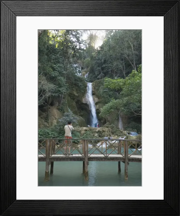 Framed Print : Khuang Si waterfall, near Luang Prabang, Laos, Indochina, Southeast Asia, Asia Framed Print : Khuang Si waterfall, near Luang Prabang, Laos, Indochina, Southeast Asia, Asia