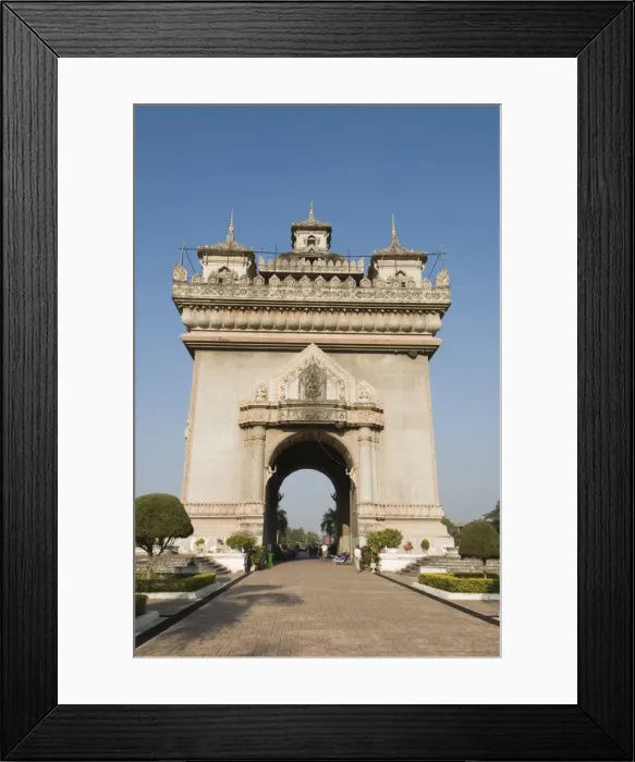 Framed Print : The Patuxai (Victory Gate) on Lan Xang Avenue, Vientiane, Laos, Indochina