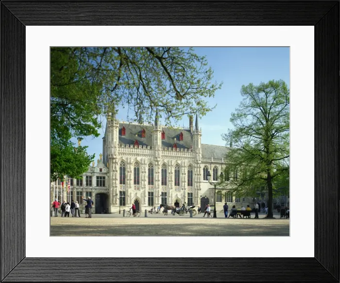 Framed Print : City Hall, Bruges Square, Bruges, Belgium, Europe Framed Print : City Hall, Bruges Square, Bruges, Belgium, Europe
