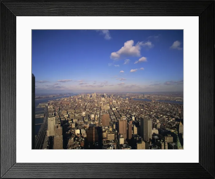 Framed Print : Aerial view over Manhattan skyline, looking uptown from the World Trade Centre Framed Print : Aerial view over Manhattan skyline, looking uptown from the World Trade Centre
